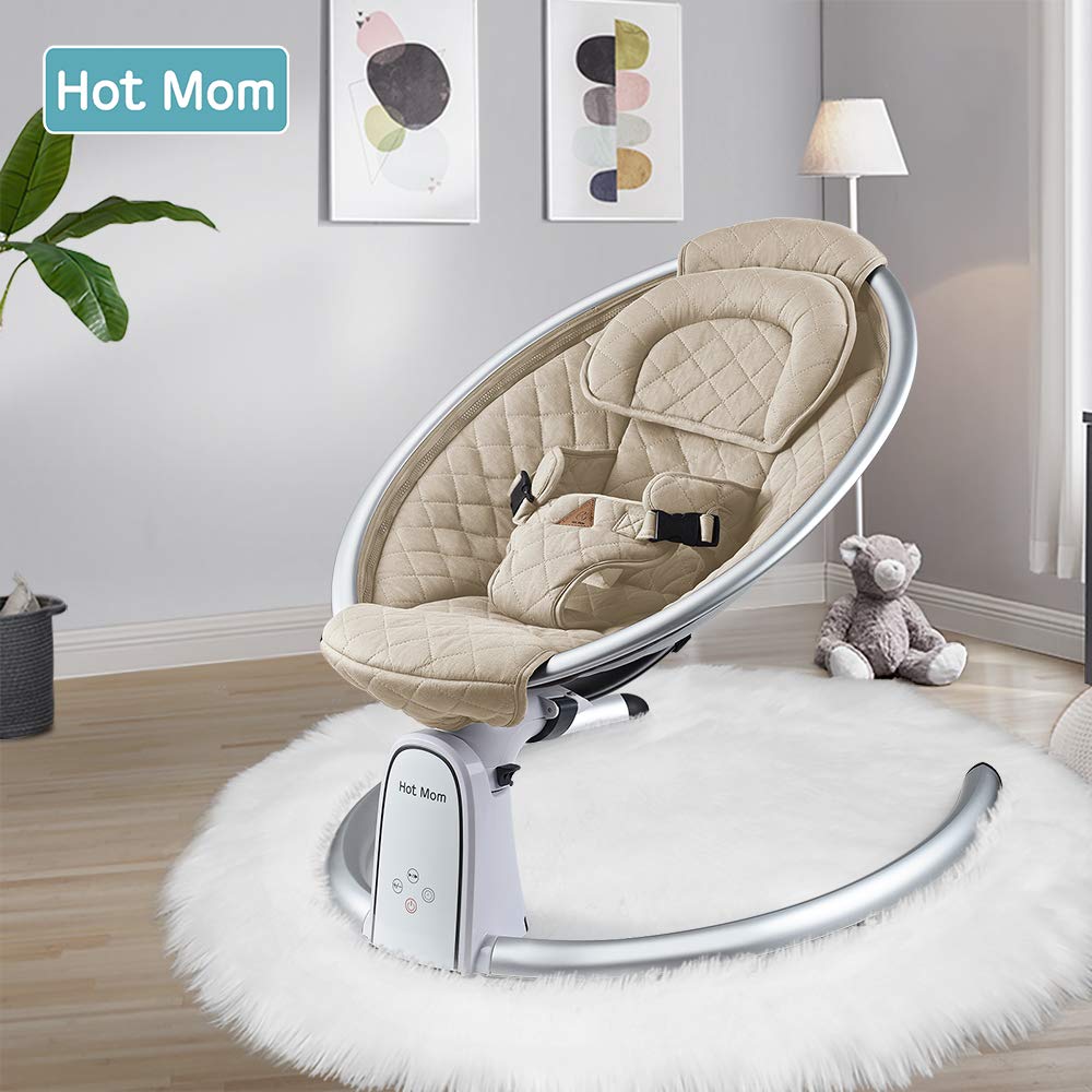 Hot Mom Upgrade baby bouncer green in Play mode engaging little one