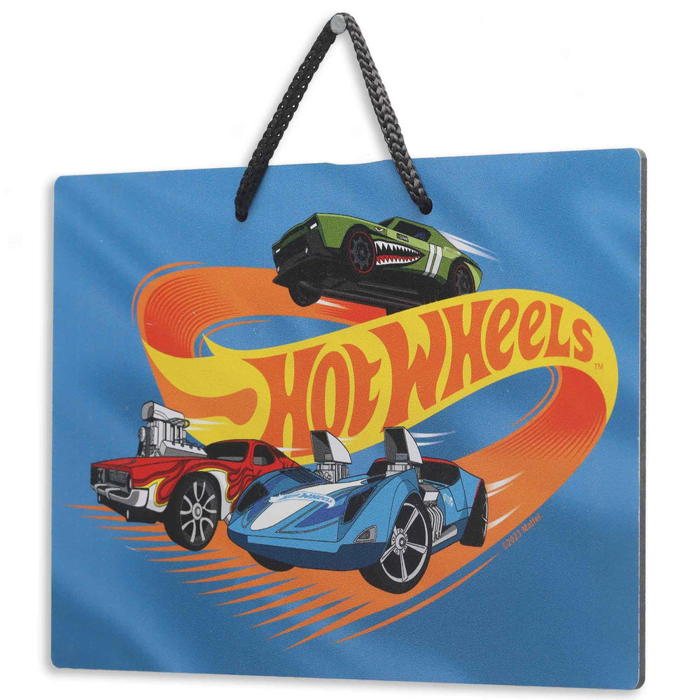 Hot Wheels licensed wall art die-cut tin for durable display