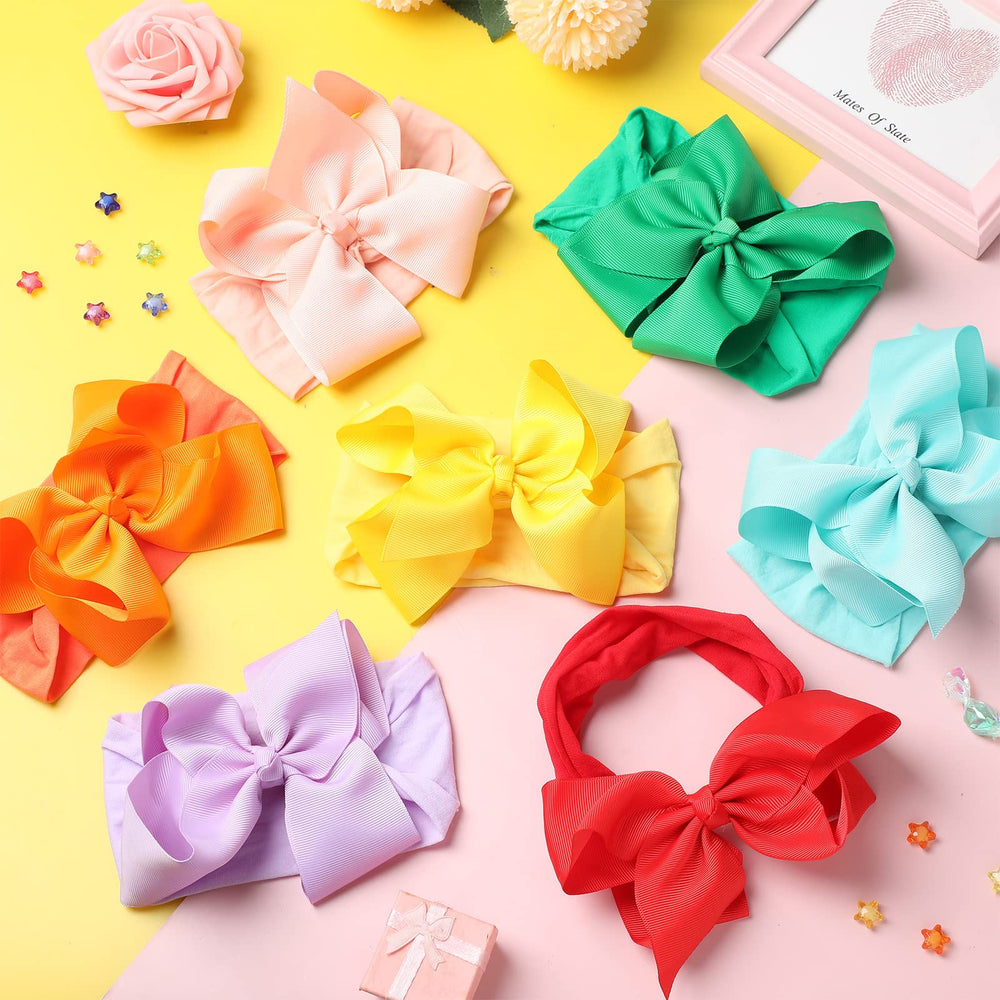 Hoteam handmade bow headbands with threaded ribbon, durable and reusable.