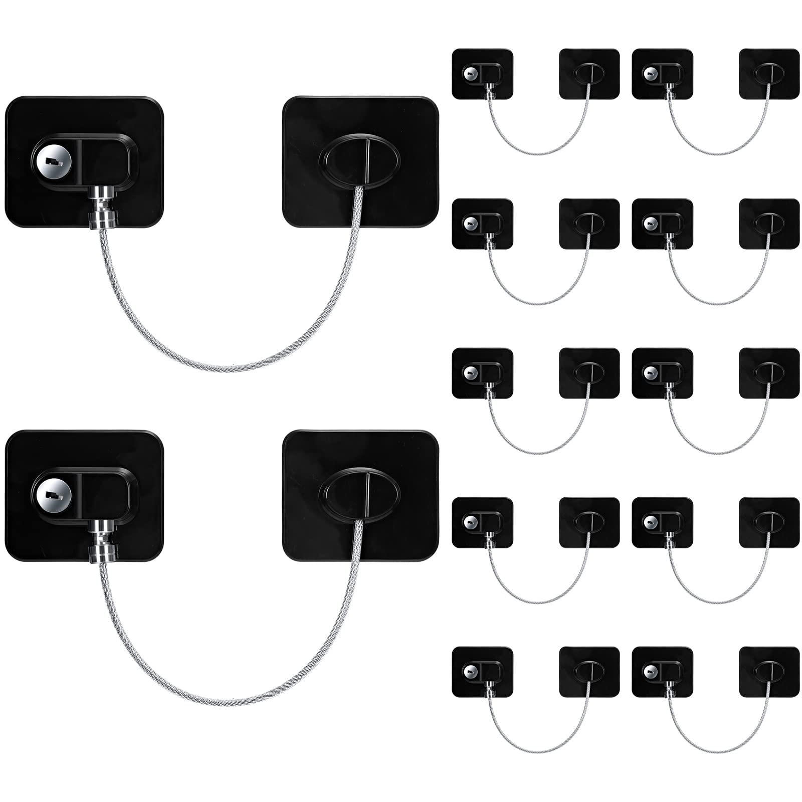 Hoteam refrigerator lock adhesive black on fridge surface for simple childproofing