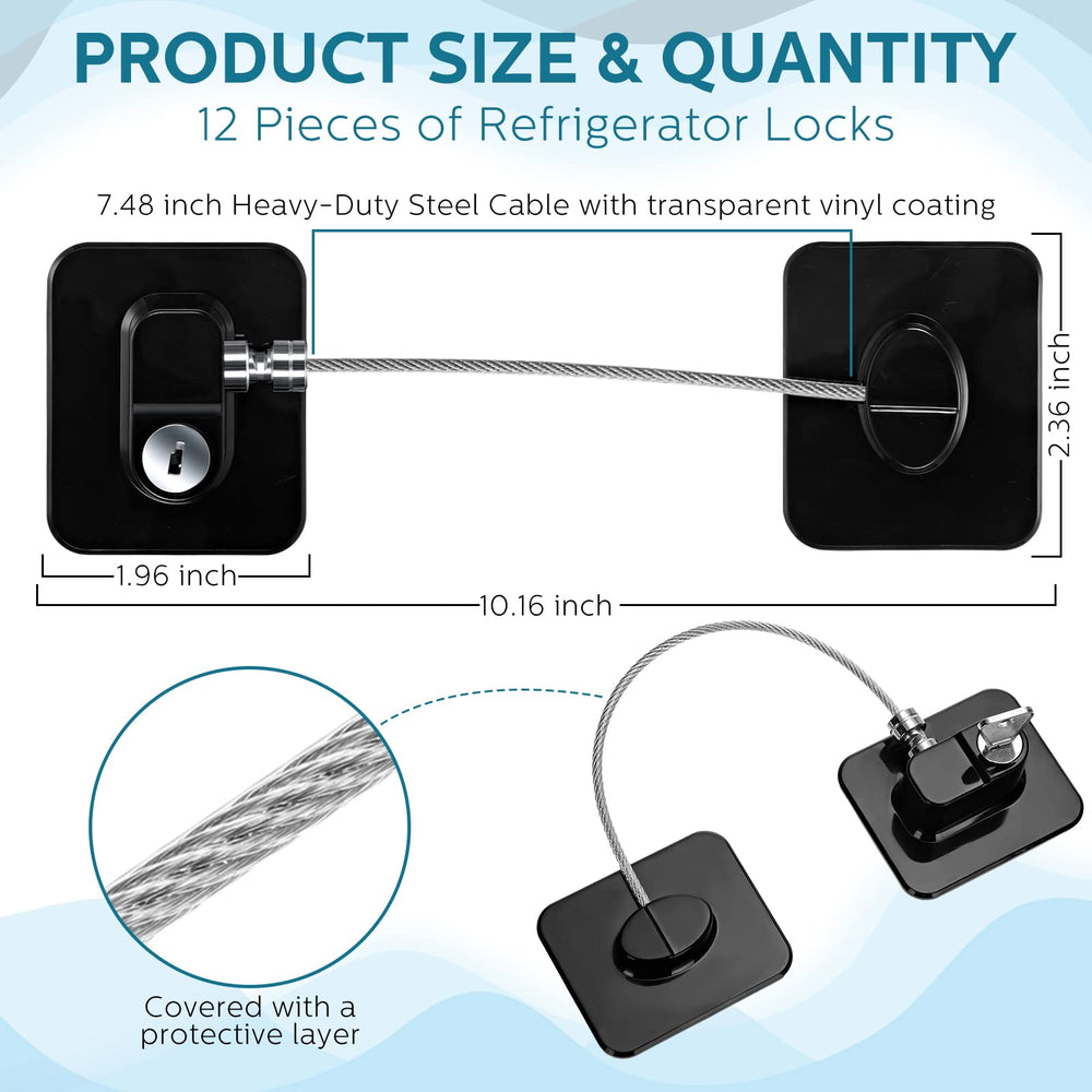 Hoteam 12-pack keys included with the fridge locks for easy access