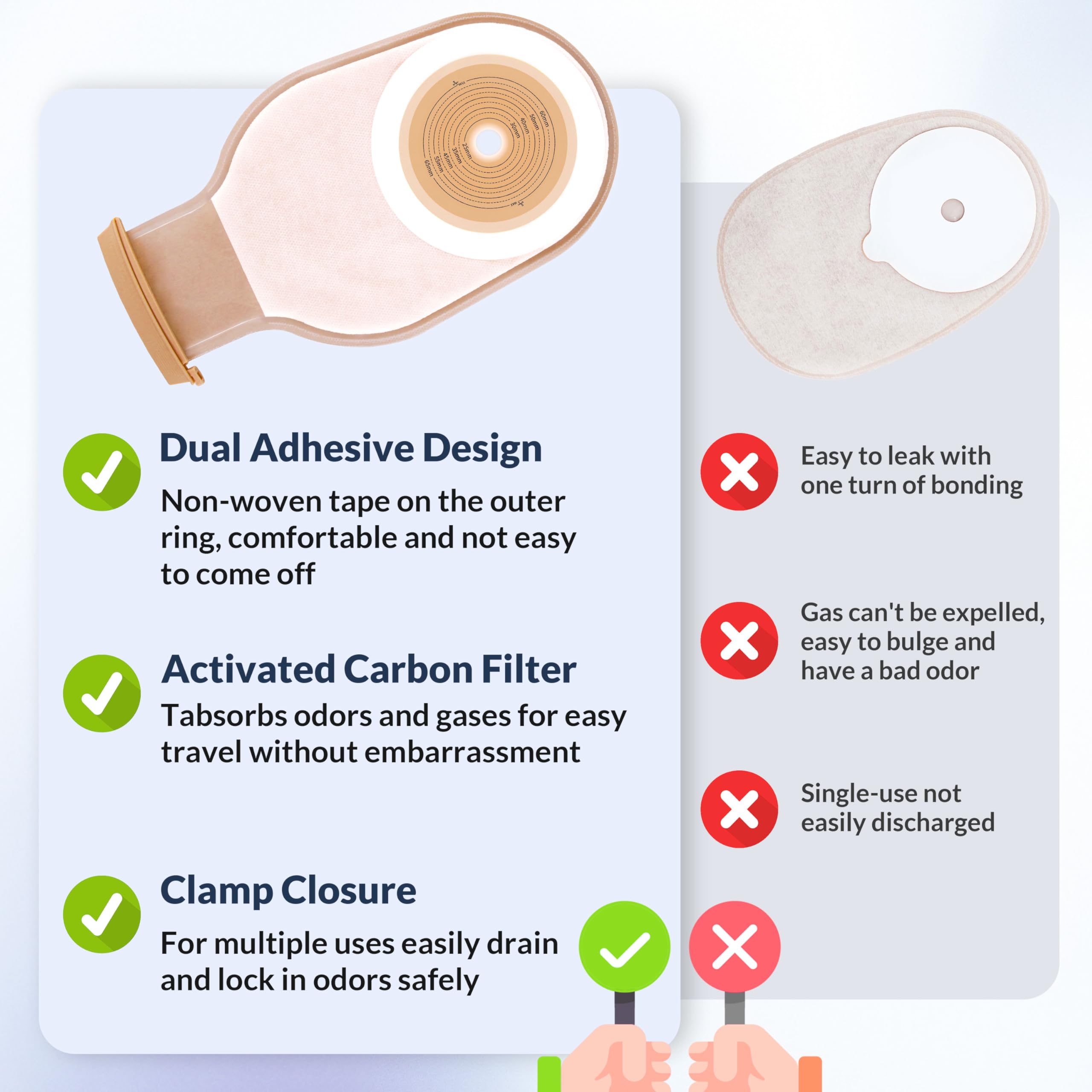 Hotoo dual-adhesive baseplate with soft outer ring for secure attachment.