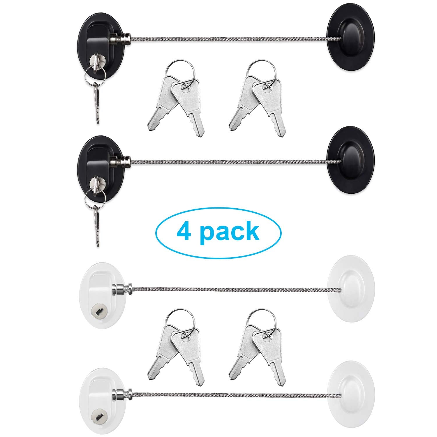Hotop cabinet locks packaging demonstrates simple, one-hand safety for homes.