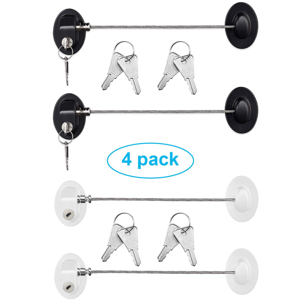 Hotop cabinet locks packaging demonstrates simple, one-hand safety for homes.