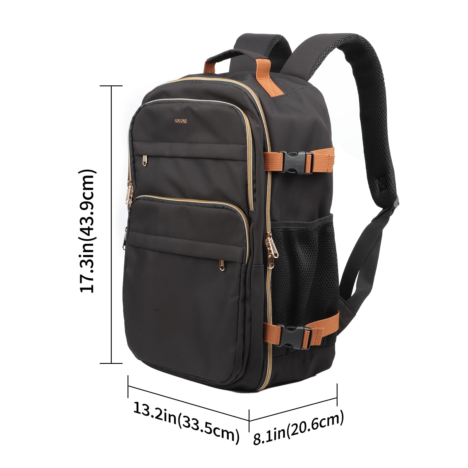 HOTOR travel backpack for women laptop compartment in black protects a laptop.