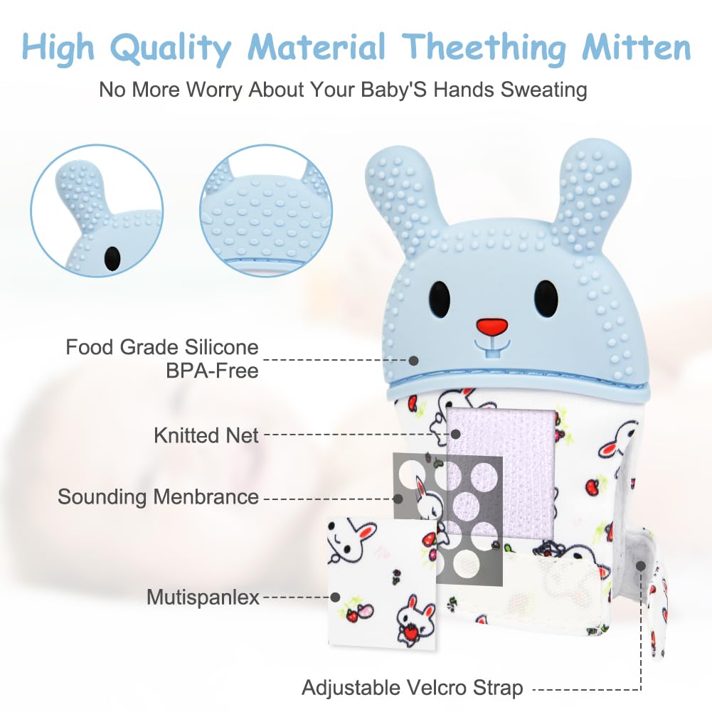 HOTUT hamburger teething mitten in a playful shape for sensory exploration