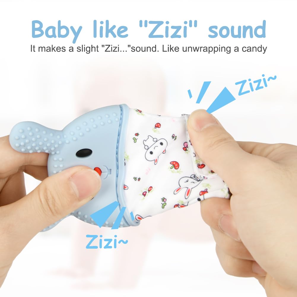HOTUT two-pack teething mittens provide coverage and replacements