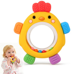Houcopa baby teether with textured silicone surface for gentle gum relief.