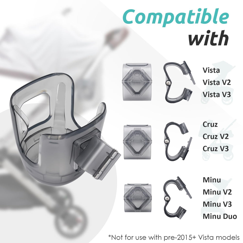 HOULIY Stroller Cup Holder Cruz compatibility keeps cups within easy reach during walks.