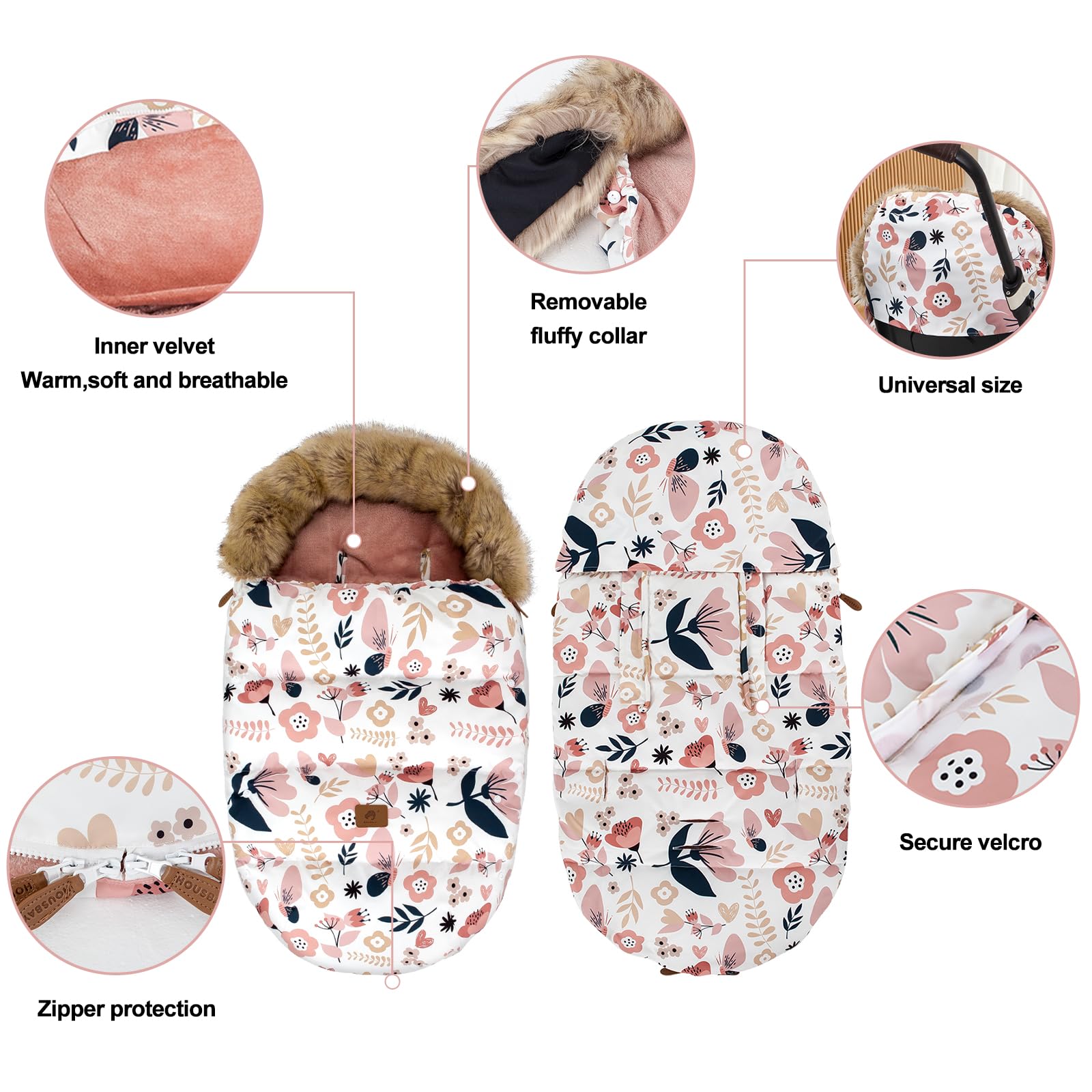 HOUSBAY four-zipper design for easy diaper changes on the go.