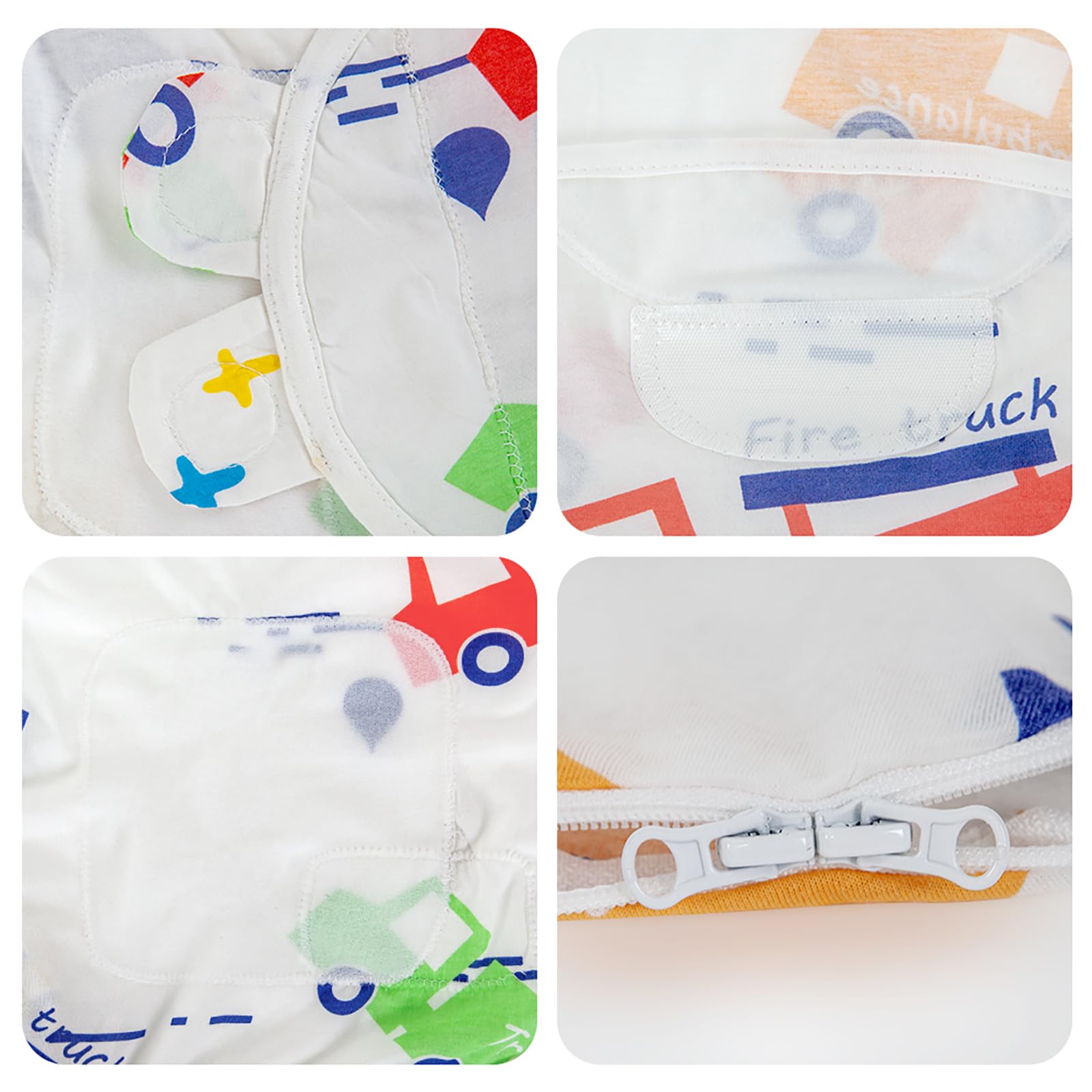 HOUSBAY newborn swaddle close-up highlighting soft MAGIC TAPE and skin-friendly fabric.