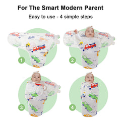 HOUSBAY swaddle with two-way zipper designed for easy diaper changes.