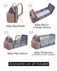 Houscly diaper bag backpack 25L capacity keeps baby gear organized.