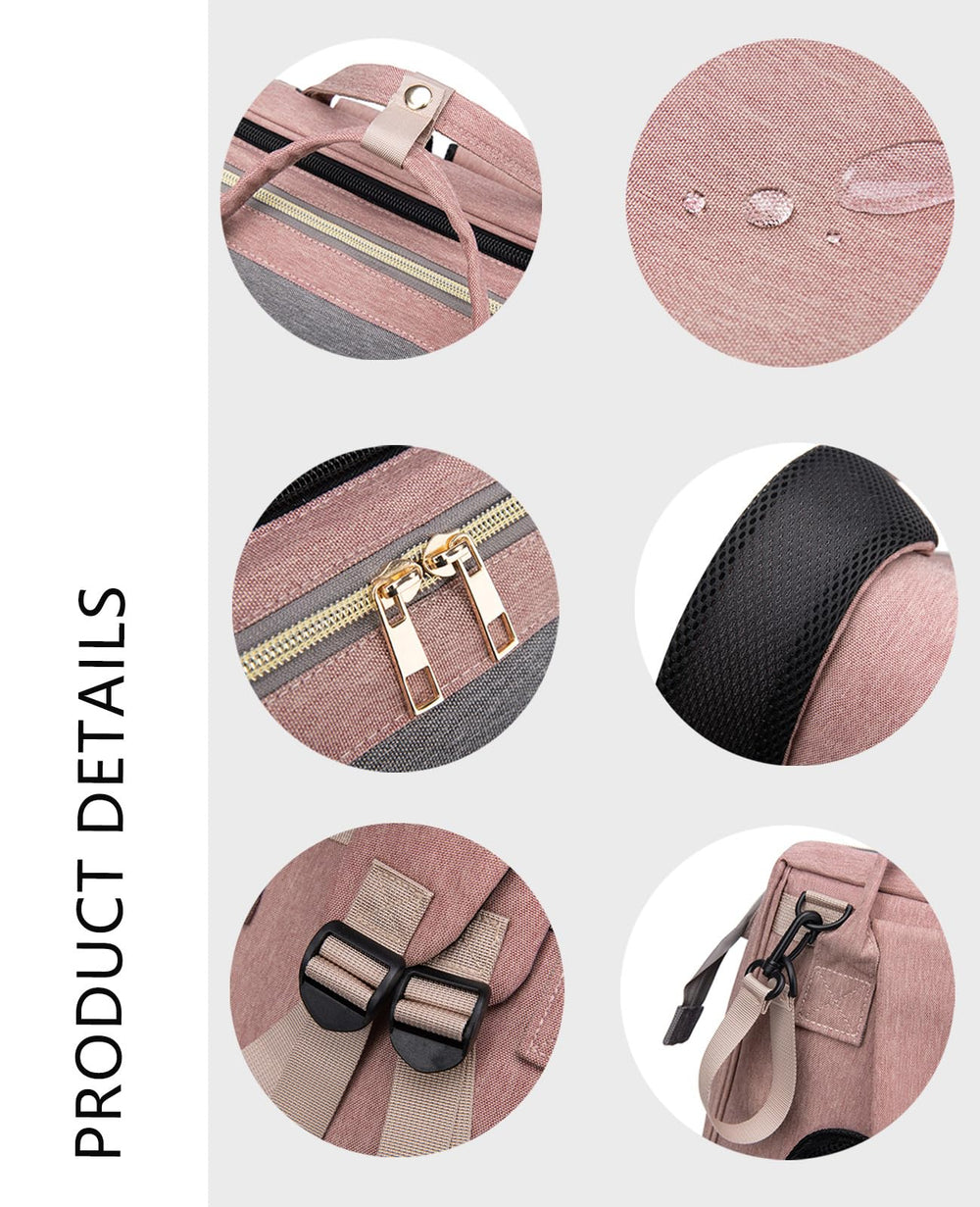 Houscly diaper bag insulated bottle compartments maintain bottle temperature.