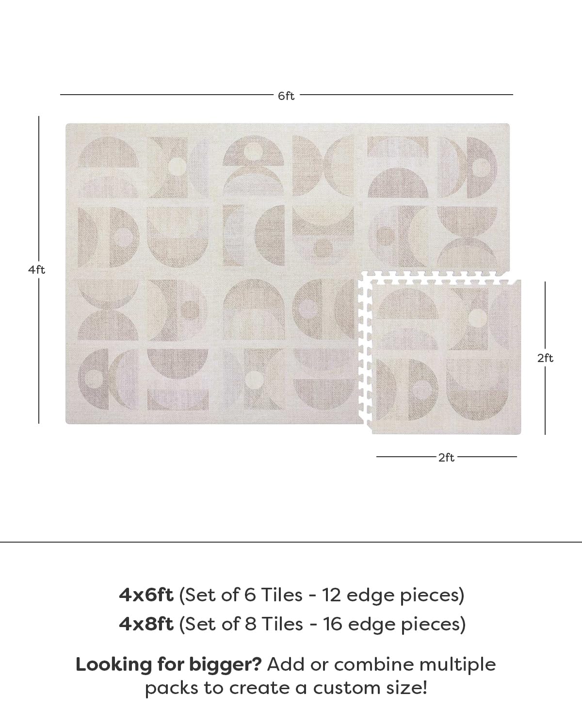 House of Noa baby play mat sandstone luna color blends with décor.