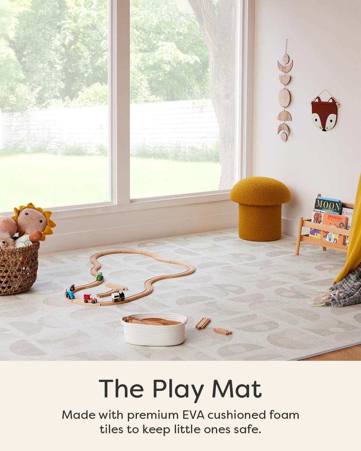 House of Noa baby play mat tile interlocking system enables quick setup.