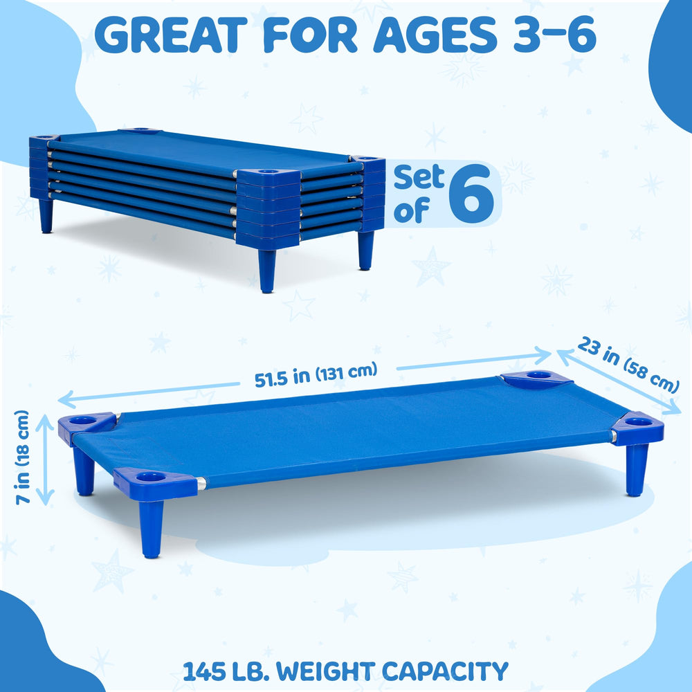 Houseables Daycare Cot shows elevated nap position for comfortable rest.