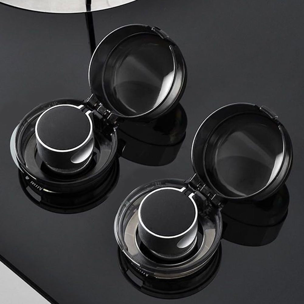 Housoutil gas-range-knob-protection covers guard against accidental turns.
