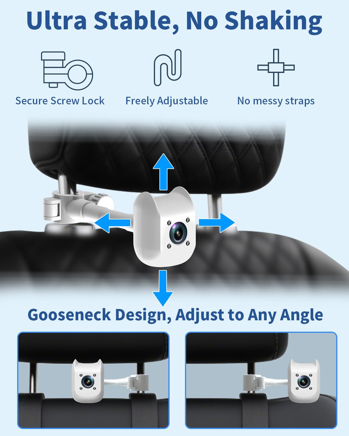 Howison 150-degree wide-angle backseat view reduces blind spots