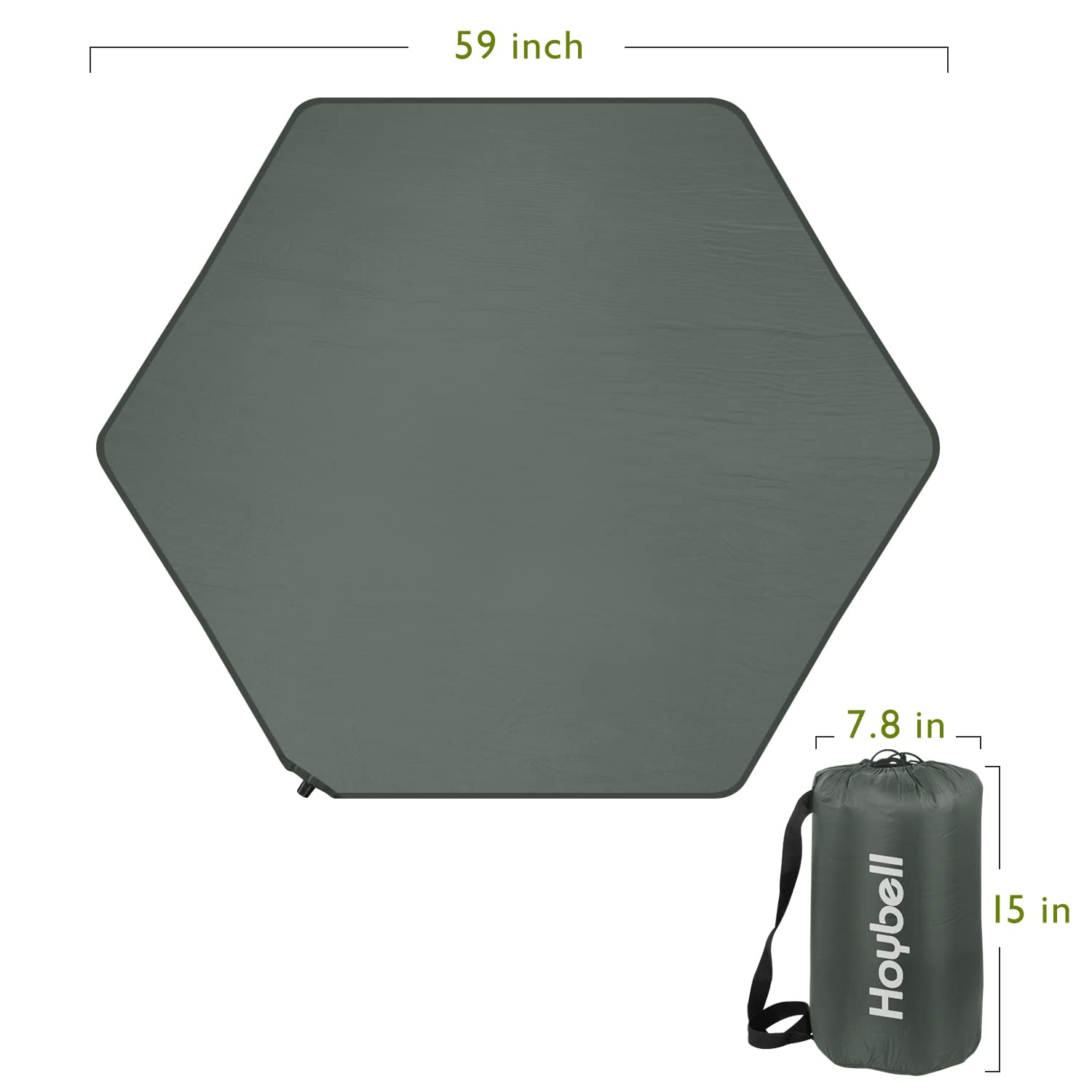 Hoybell self-inflating playmat with free-flow valve for quick setup.