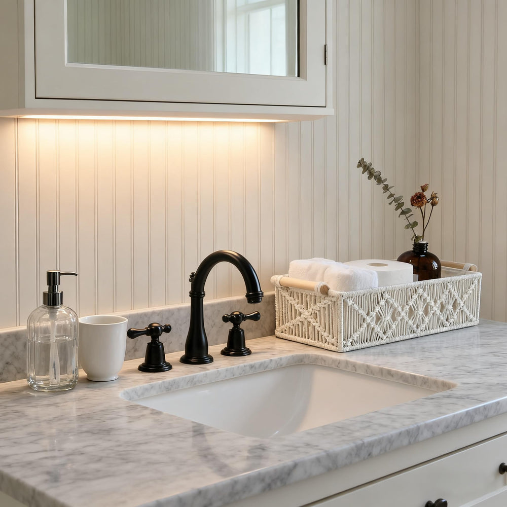 HOZII@FAB tissue box matching set complements baskets for tidy bath