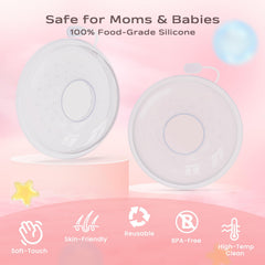 Hranio BPA-free milk catcher in soft silicone cushioning the chest