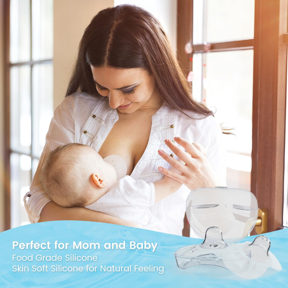 Hranio nipple shield butterfly edge supports secure breastfeeding fit