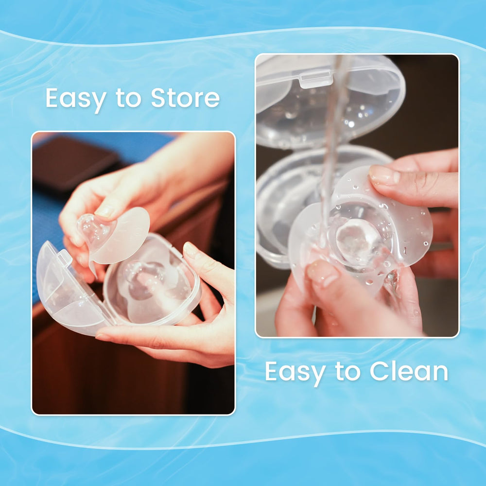 Hranio reusable nipple shield with clear case for hygienic storage