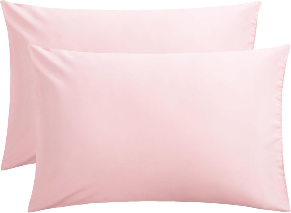 Hriksh travel pillow case 12x18 in blush pink, soft and breathable.