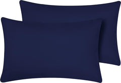 Hriksh travel pillow case navy 12x18, two-pack, soft and protective.