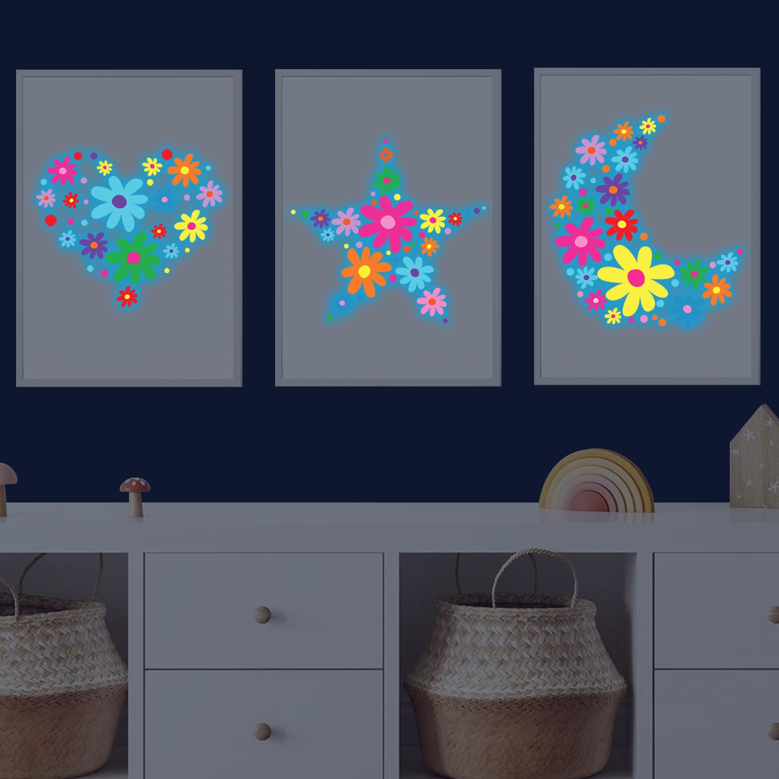 HSDSH daisy-wall-decal-living-room-decor adds a gentle glow to living spaces.