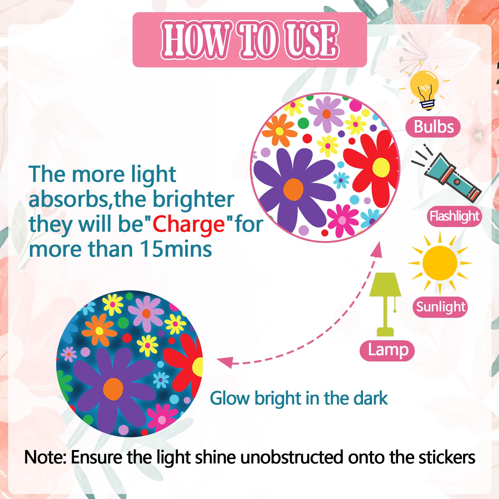 HSDSH glow-daisy-wall-decal-application shows easy self-adhesive placement on smooth surfaces.