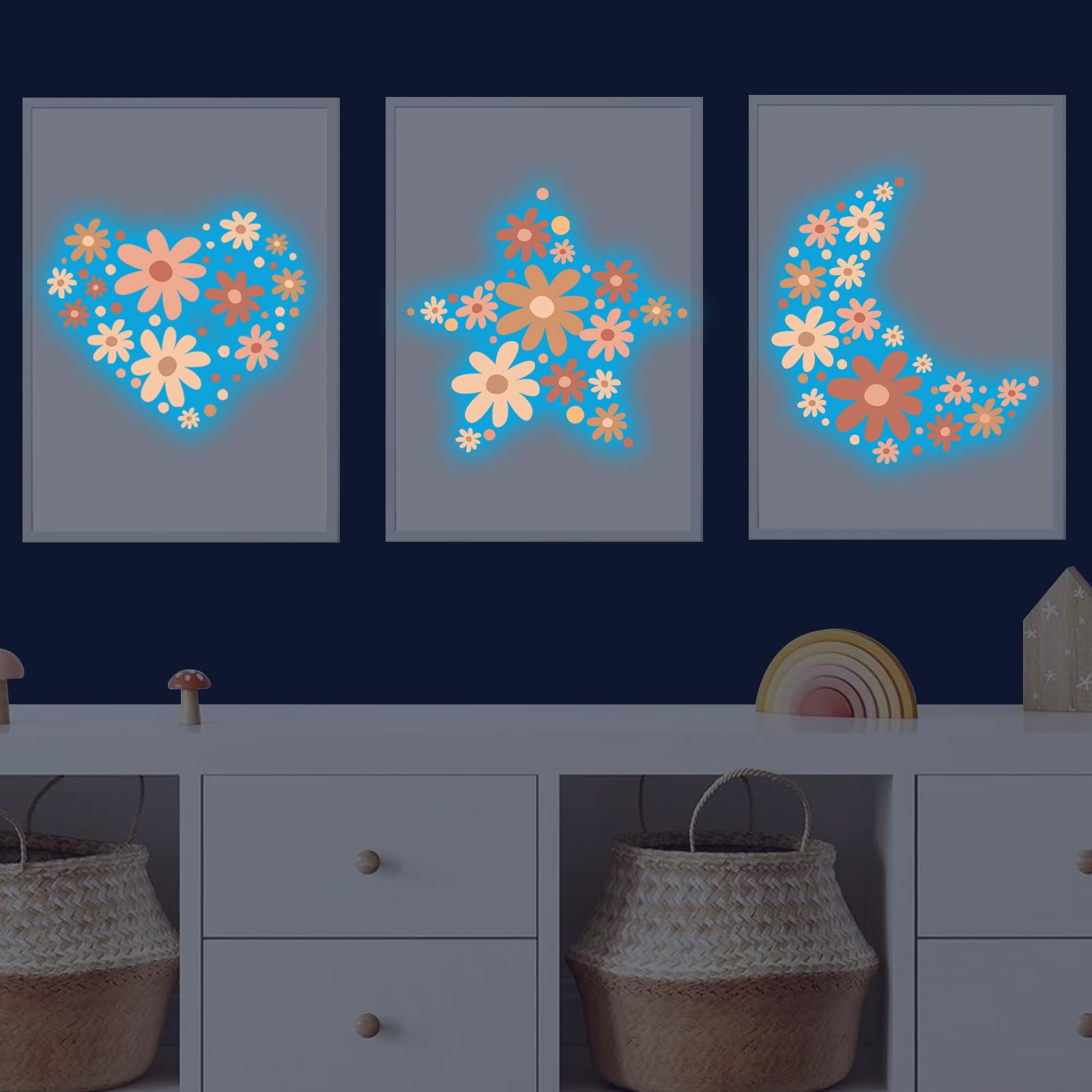 HSDSH glow-daisy decals brighten ceilings, desks, and study corners.