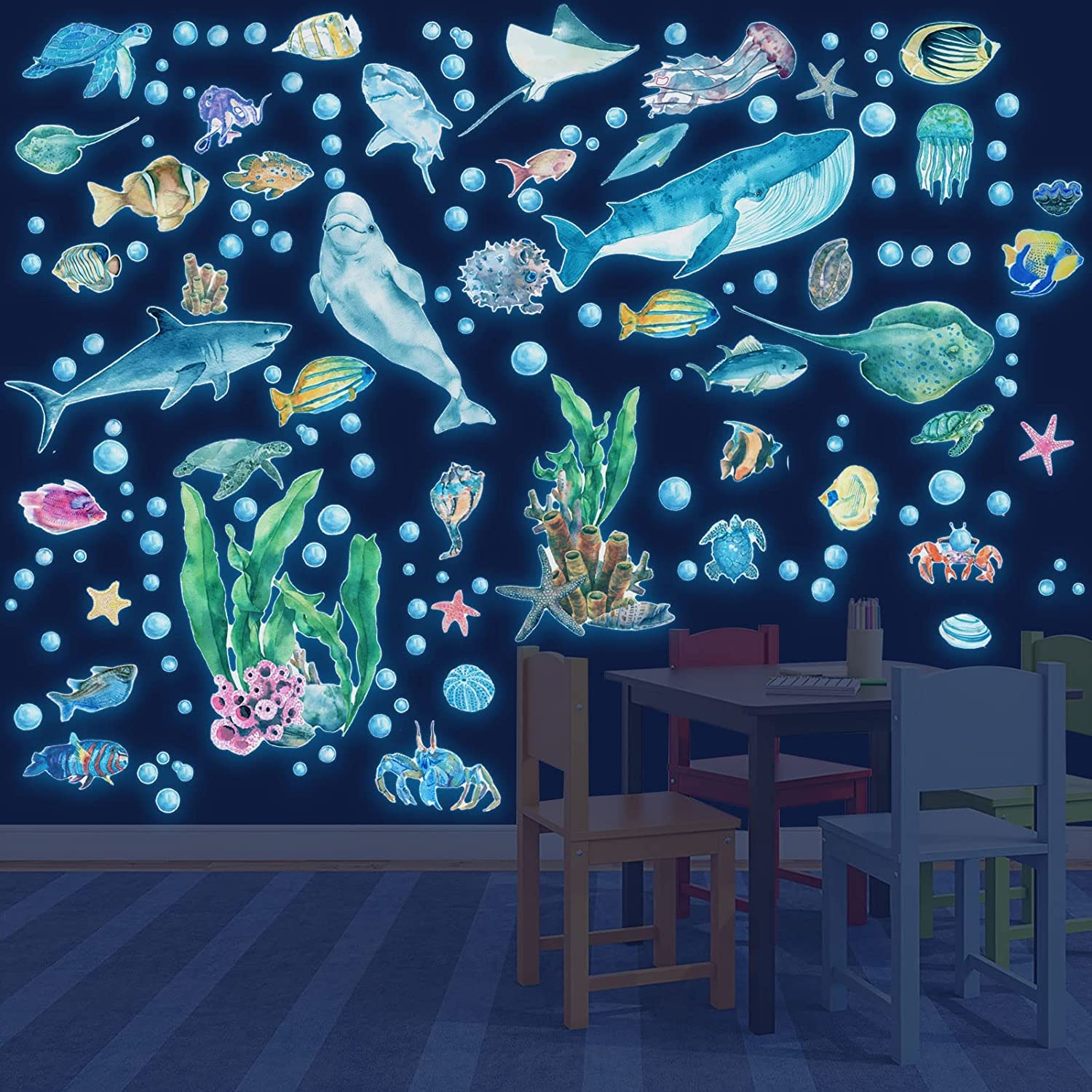 HSDSH color-rich ocean creatures decal set stays vibrant during daily use.