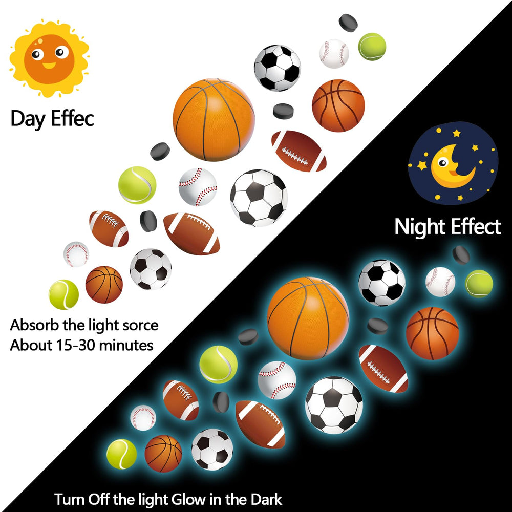 HSDSH glow soccer wall decal creates vibrant game-time atmosphere.