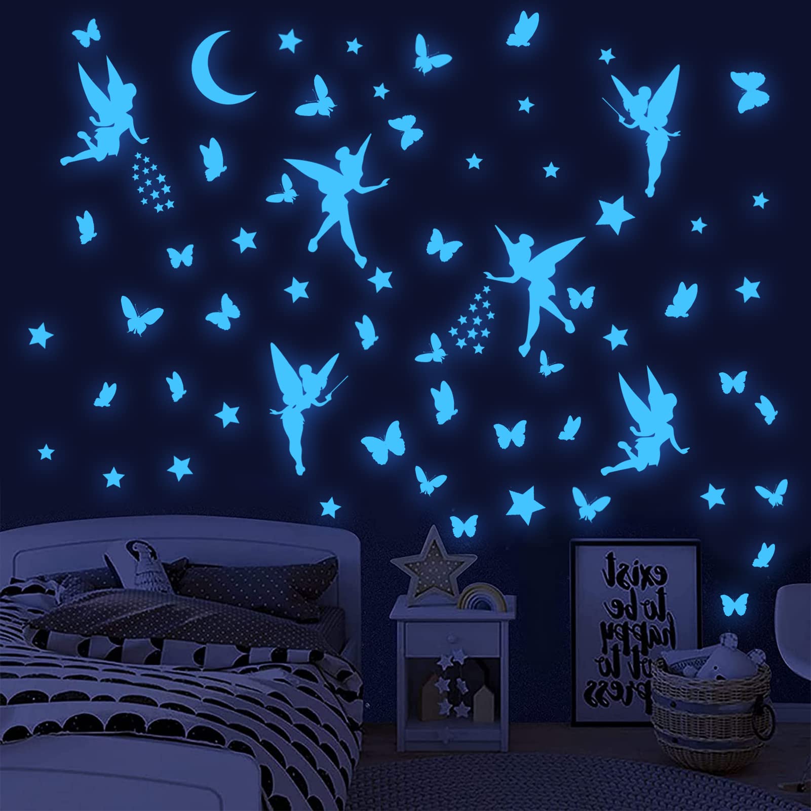 HSDSH luminous stickers stars various sizes brighten walls for imaginative decorating
