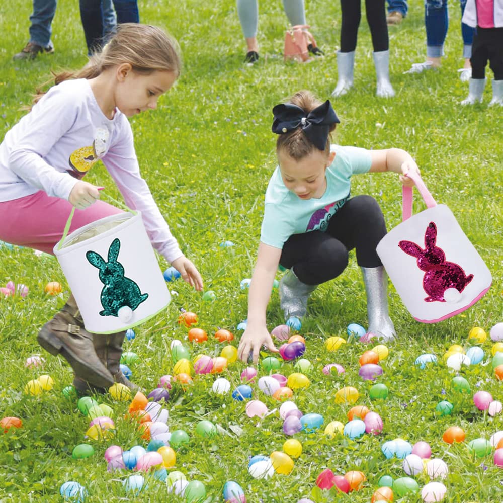 HSgoAek durable material Easter basket resists wrinkling for repeated use.