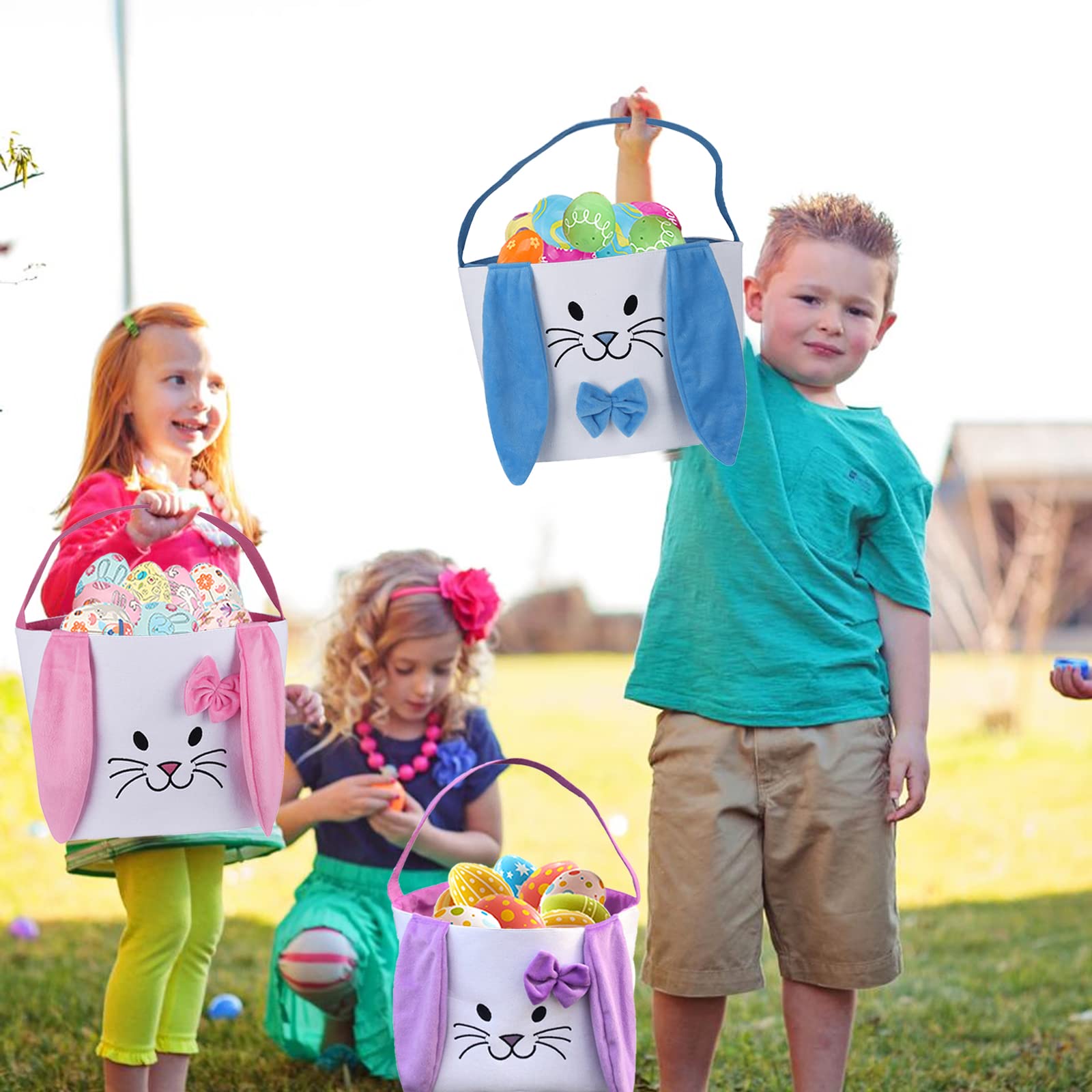 HSgoAek Easter Basket durable cotton exterior with soft interior lining, built to endure repeated Easter use