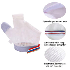 HS&ROXIN blue glove showing adjustable wrist strap for secure fit