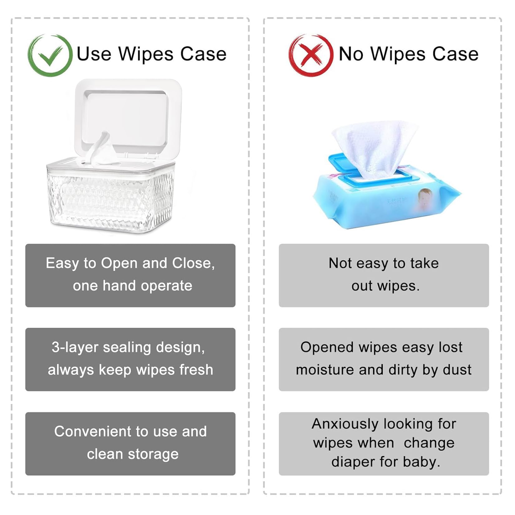 HSWT 80-wipes capacity keeps a fresh wipe within reach