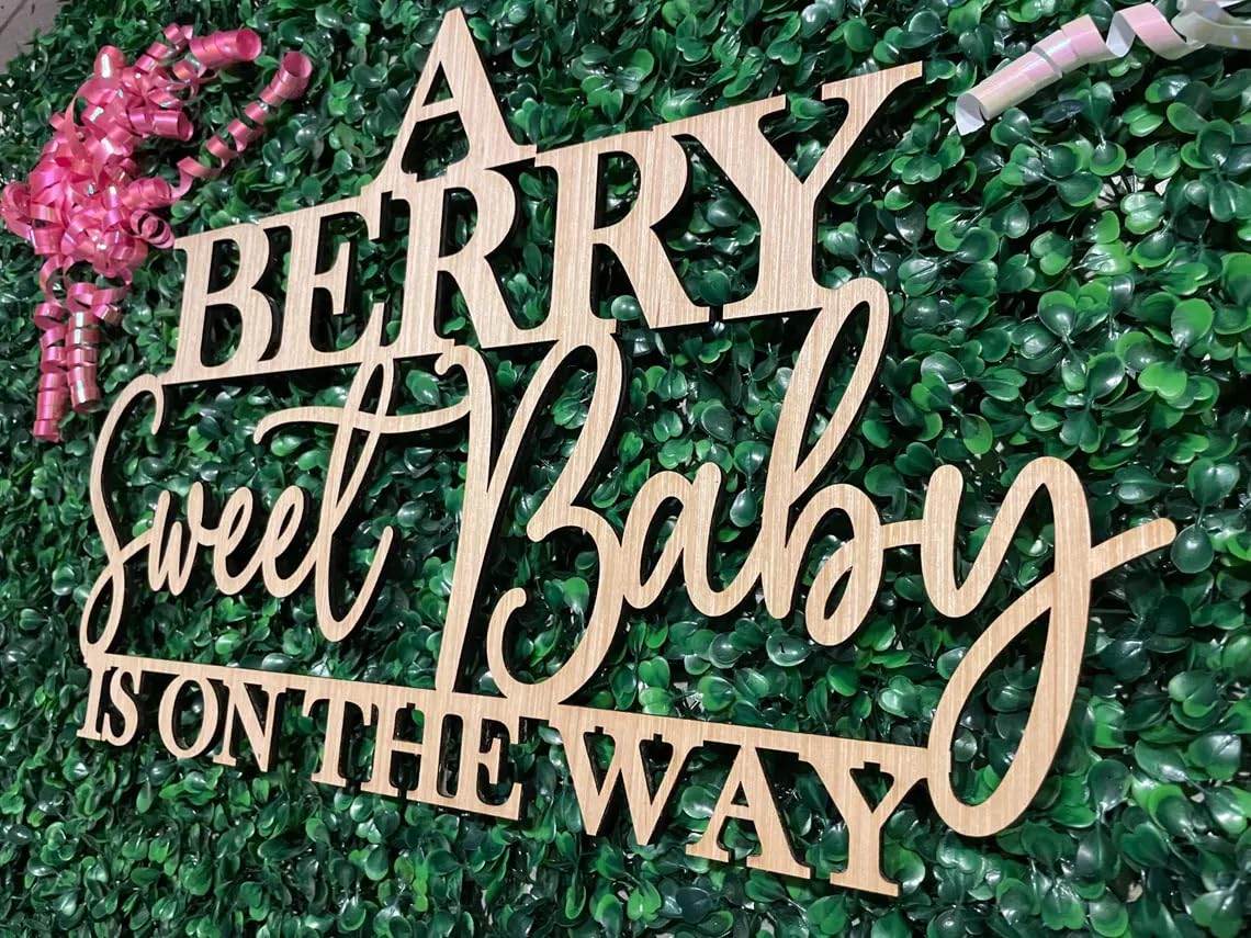 Hsybdnsk Berry sign closeup woodgrain detail highlighting natural charm for decor