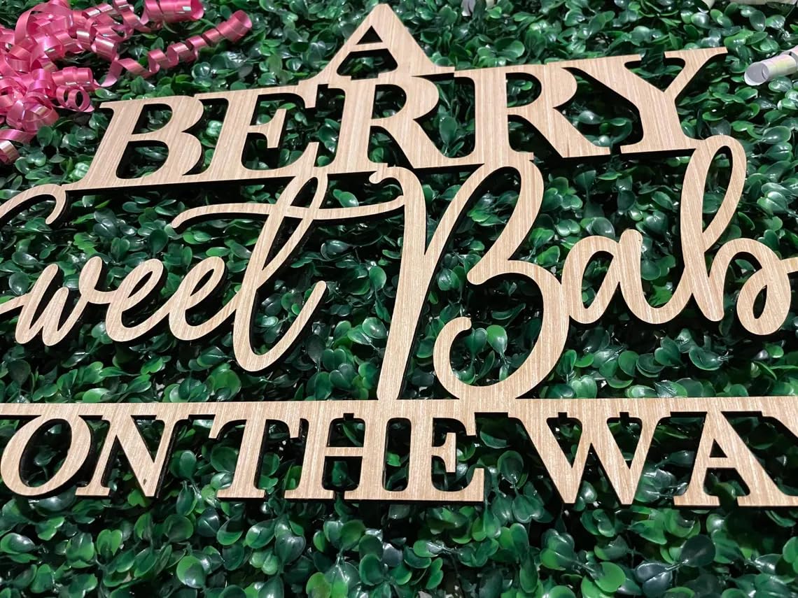 Hsybdnsk Berry sign wide display showing rustic wood grain and setup possibilities