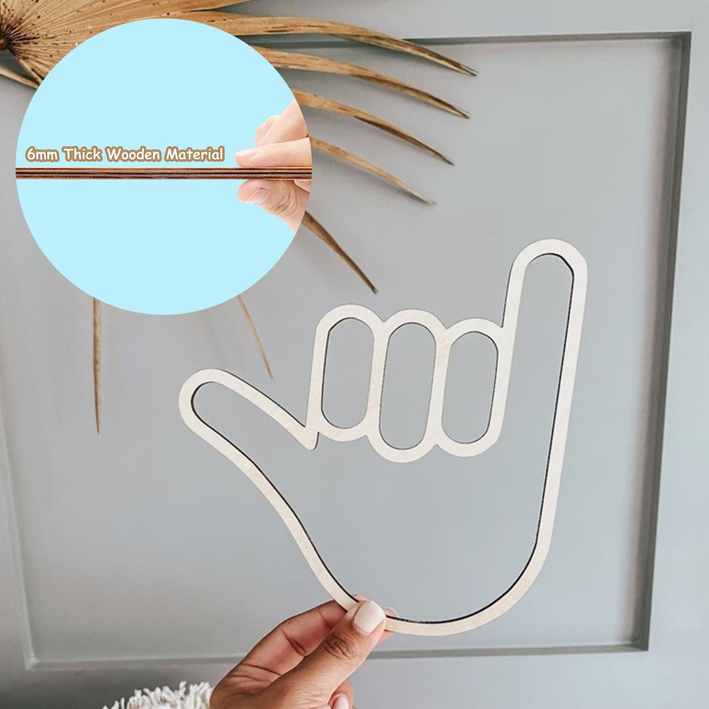 Huaerle Shaka Hand Wall Sign measures 12 by 10 inches for easy hanging.