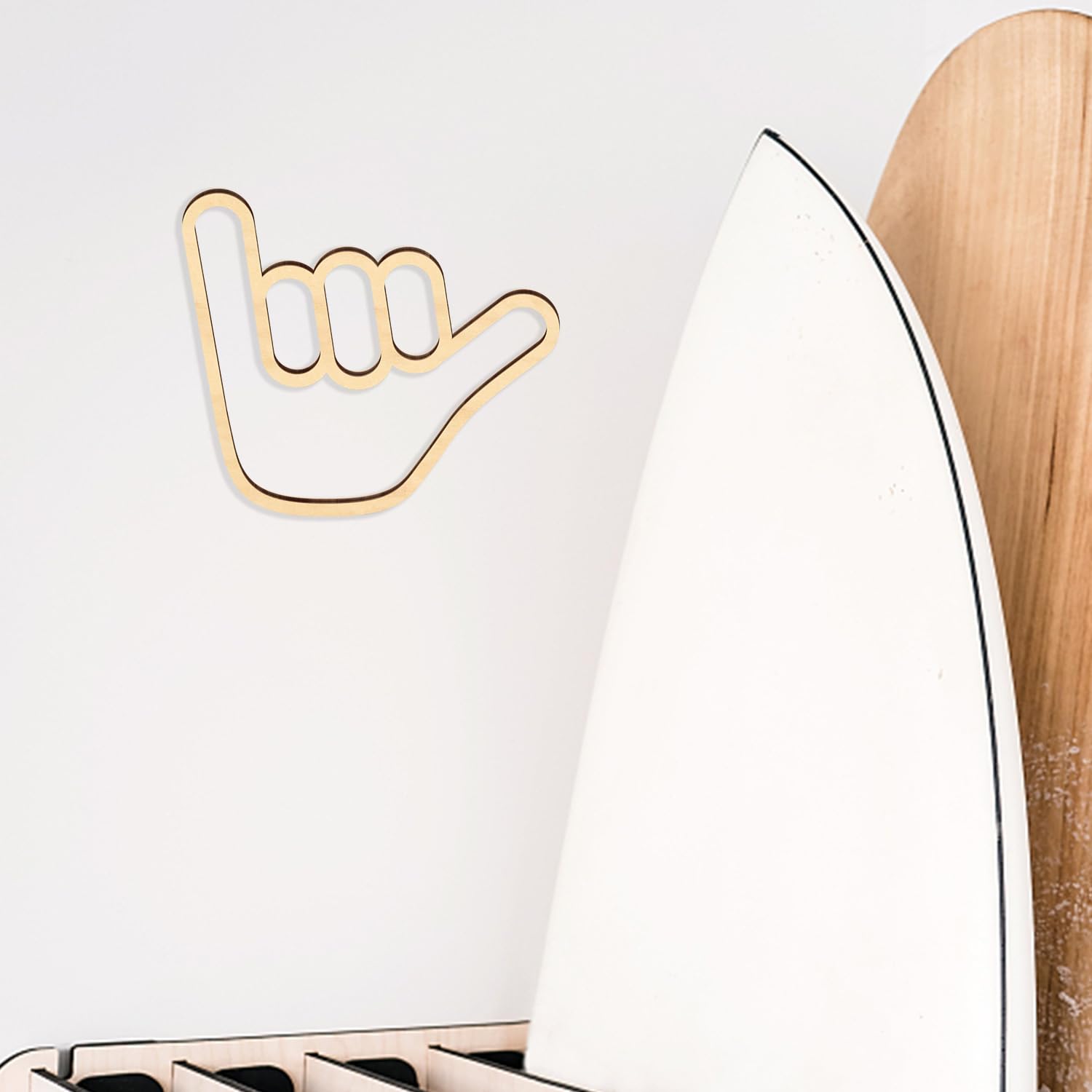 Huaerle Shaka Hand Wall Sign adds nursery charm and playfulness.