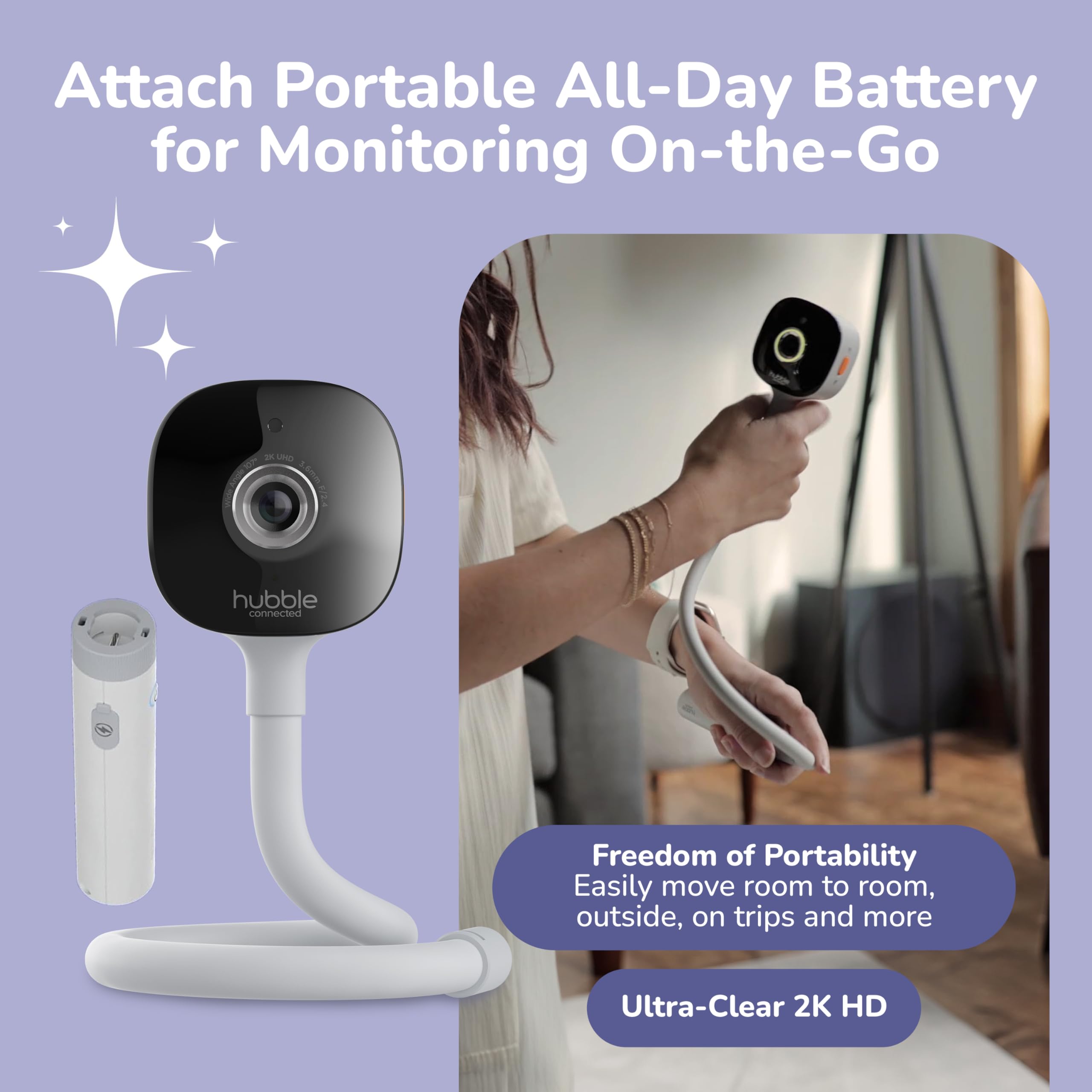 HUBBLE CONNECTED GoBaby AI Portable Pro battery pack enables travel monitoring