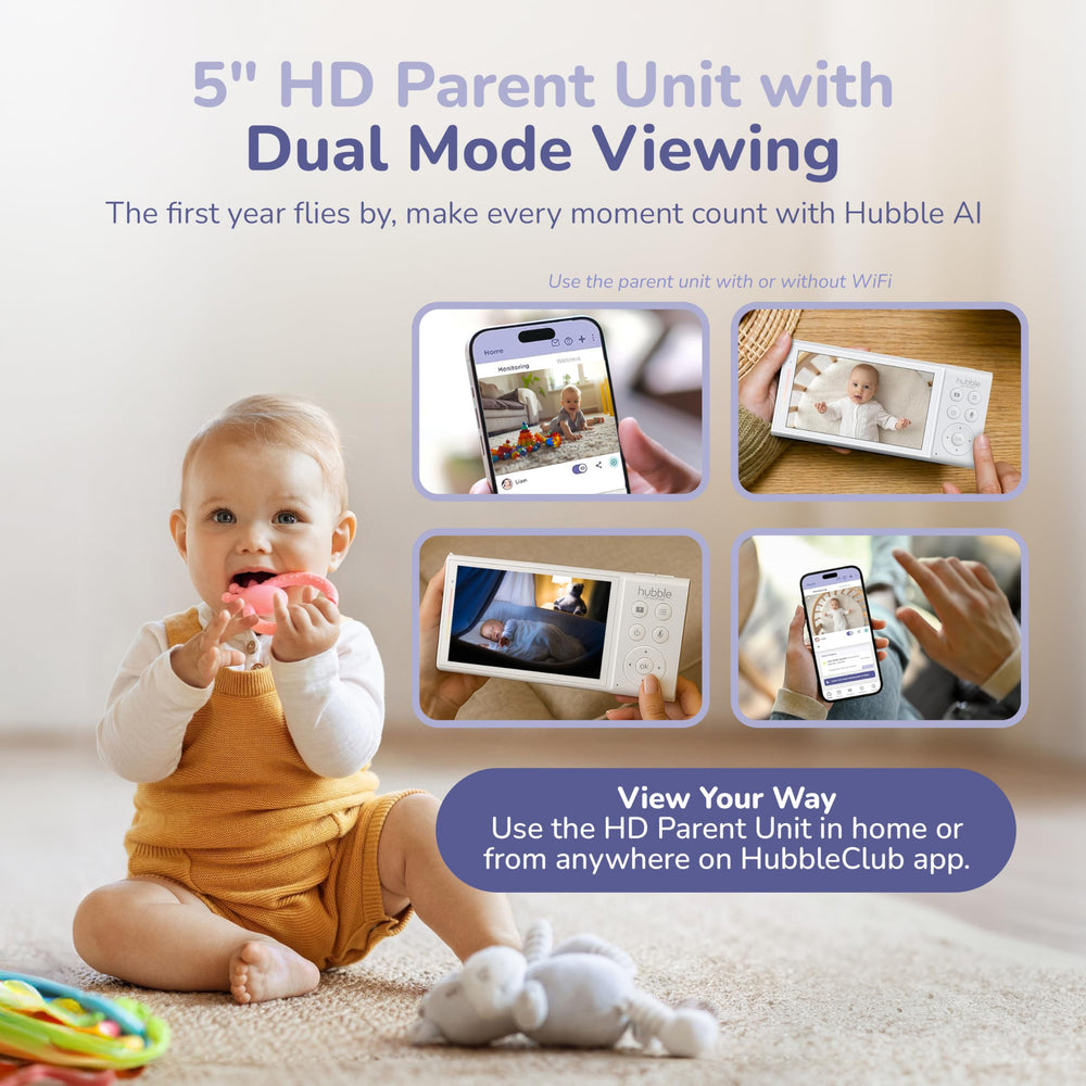 HUBBLE CONNECTED GoBaby AI Portable Pro flexible mount for versatile angles