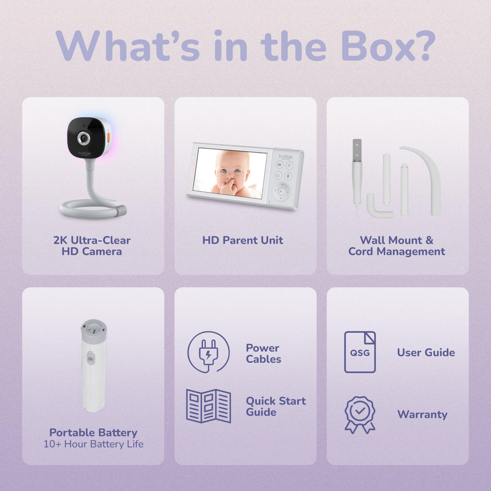 HUBBLE CONNECTED GoBaby AI Portable Pro 5-inch parent unit for secure viewing