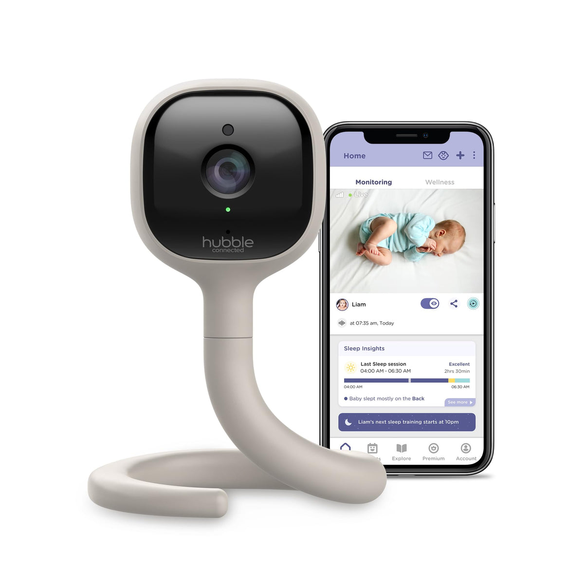 Hubble AI Vision FlexPay free camera view with day and night monitoring.