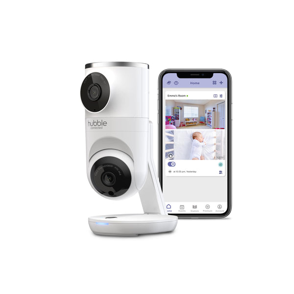 Hubble Connected Nursery Pal Dual Vision wide-angle view monitors the entire nursery