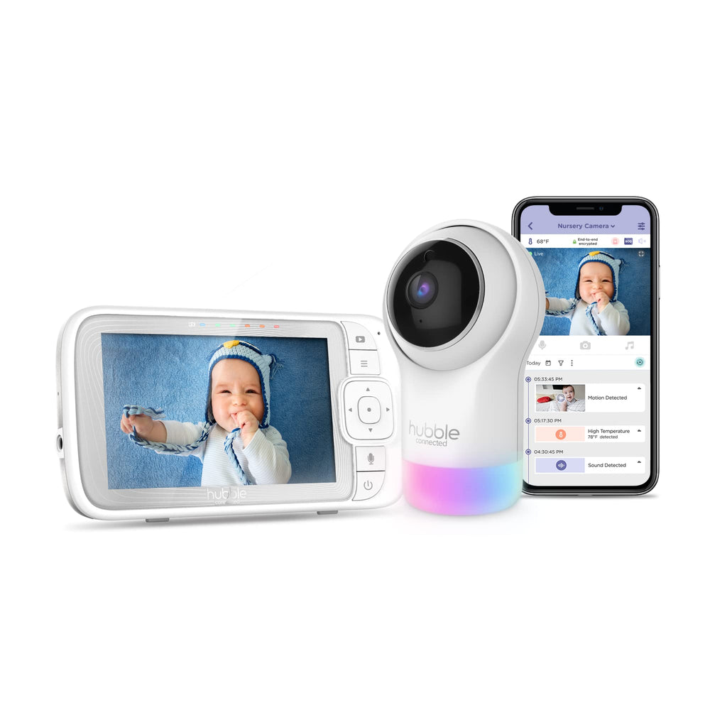 HUBBLE CONNECTED Nursery Pal Glow+ 5-inch parent unit for at-home monitoring